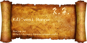 Kövesi Hanna névjegykártya